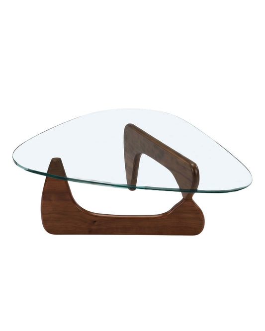 In The Style of Noguchi Triangle Walnut Coffee Table 41W 44D 15.25H