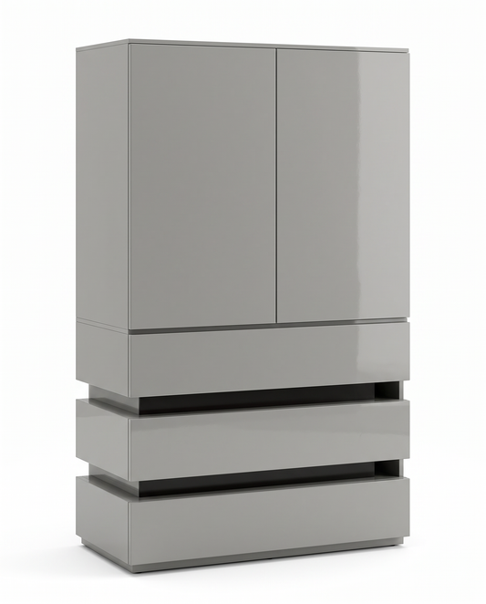 In the Style of Milo Baughman 1970's Entertainment Cabinet 33.5W 18.25D 59.5H