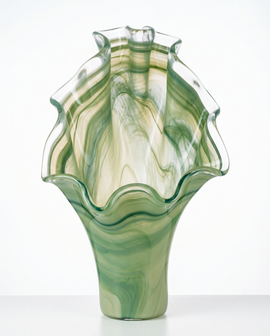 Italian Art Glass Vase 18H X 12.5D