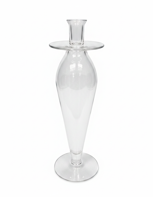 Italian Made Glass Portobello Candle Holder 5.75"Dia x 17"H