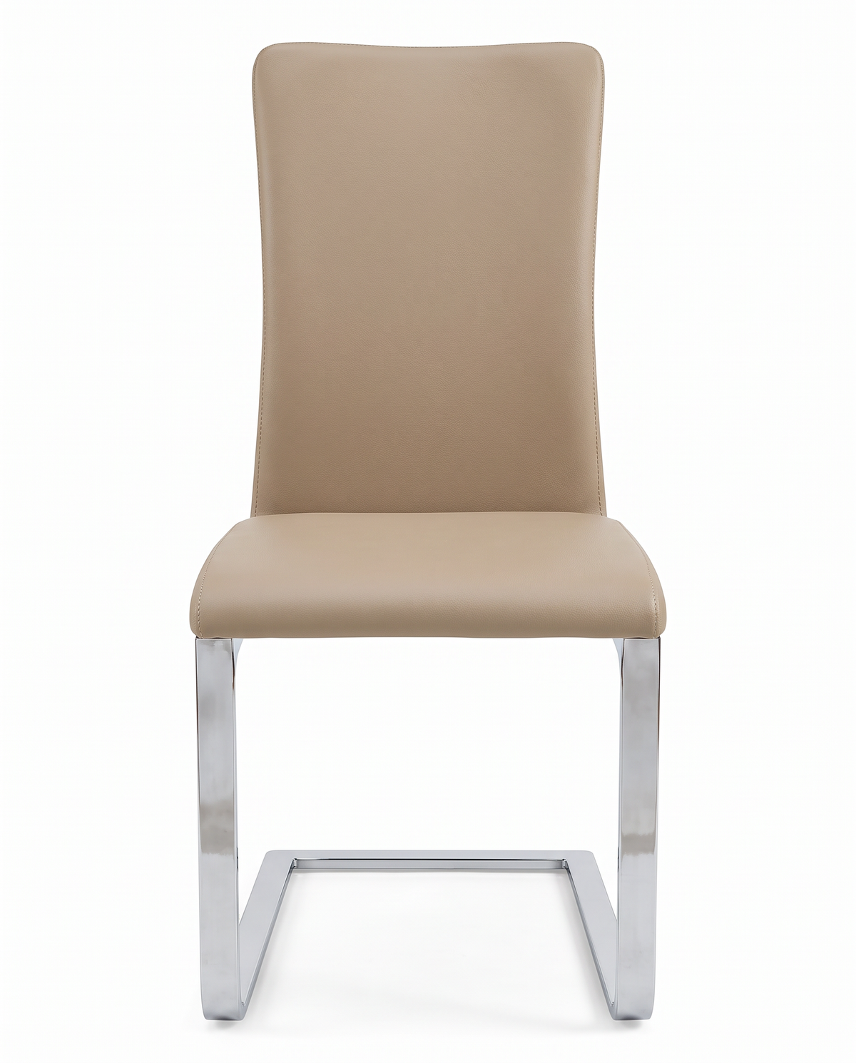 Italstudio Taupe PU Leather Hi-Back, C-shaped Base Dining Chairs 21 x 17.5 x 38H- SET OF 6
