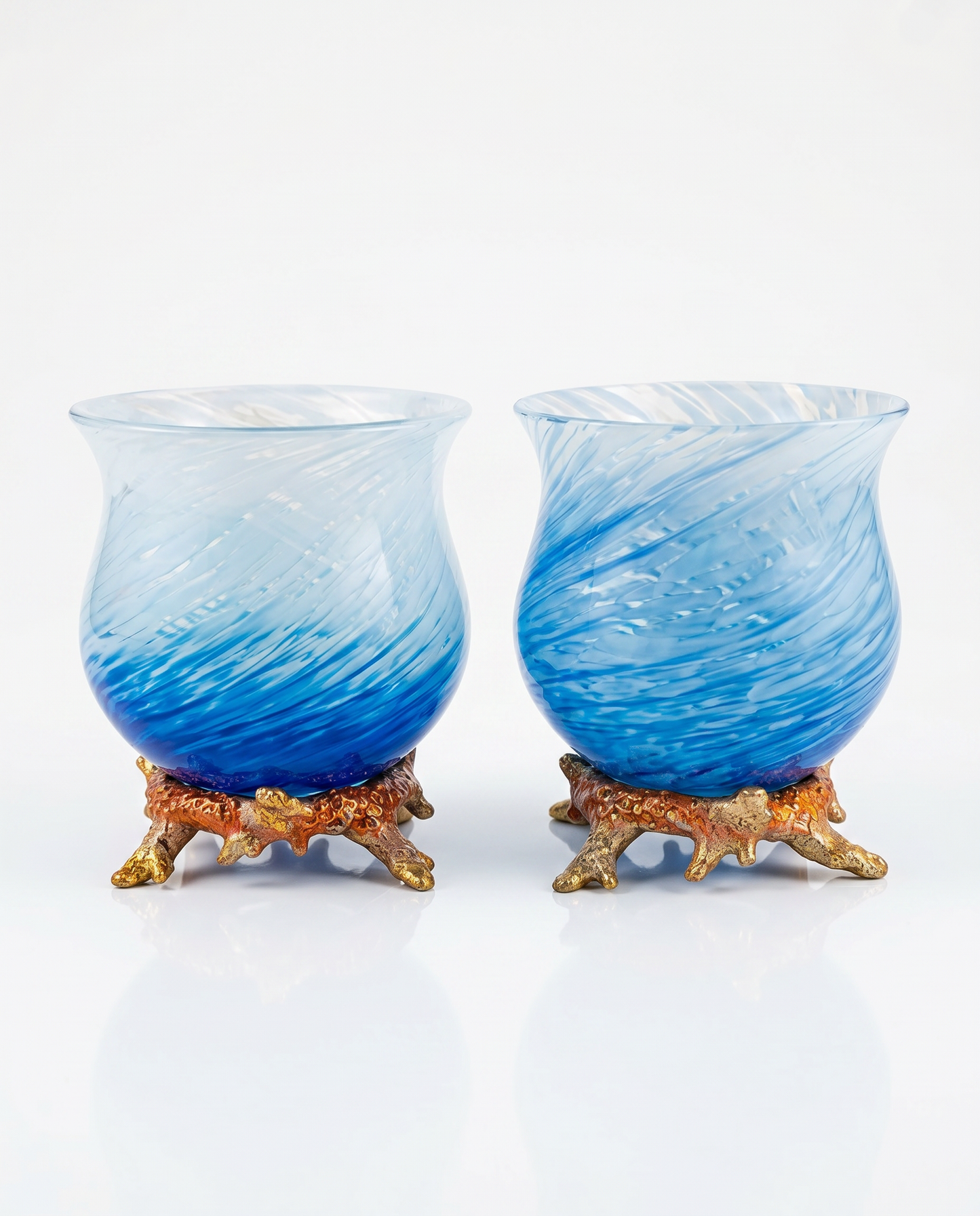 Jay Strongwater Oceana Grotto Coral Shell Glass Vase & Candleholder