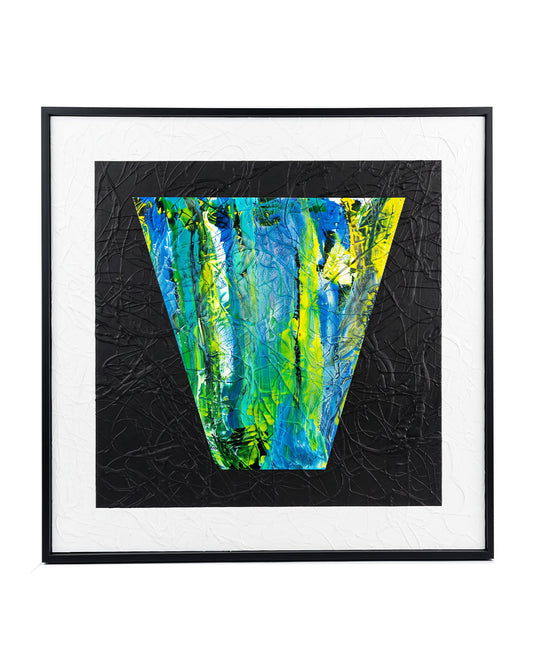 "Keystone" Signed Framed Abstract 41.25"Sq