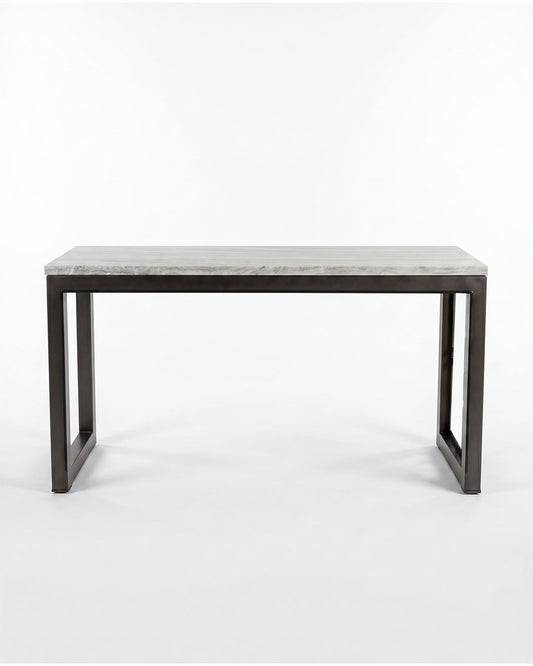 Lexington Ariana Collection Vernay Console Table, Polished Silver/White Marble Top, Silver Metal 60W 16D 29.5H