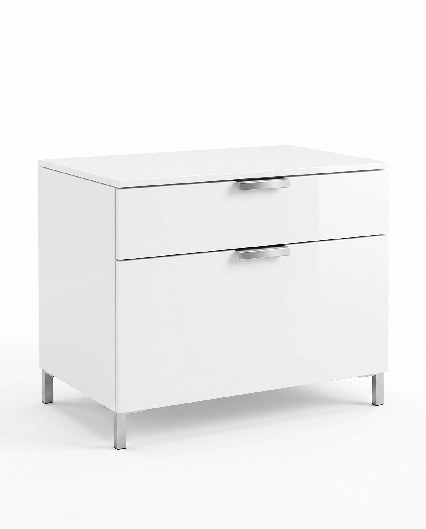 Ligne Roset Everywhere Chest of Drawers, Glossy Lacquer, Metal Feet 27.5W 17.5D 19.5H
