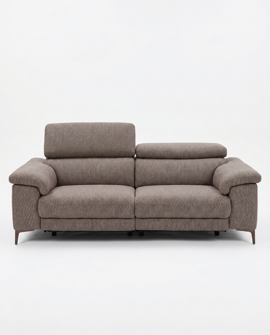 Living Spaces Talin Grey Power Reclining Sofa w/Adjustable Headrest 84W 37D 28H