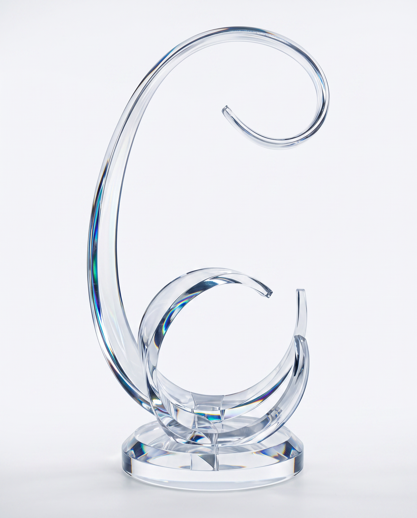 Lucite Wave Sculpture, Signed by Grace Absi 24.5"H