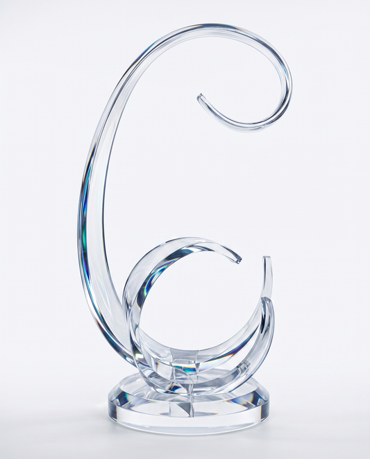 Lucite Wave Sculpture, Signed by Grace Absi 24.5"H