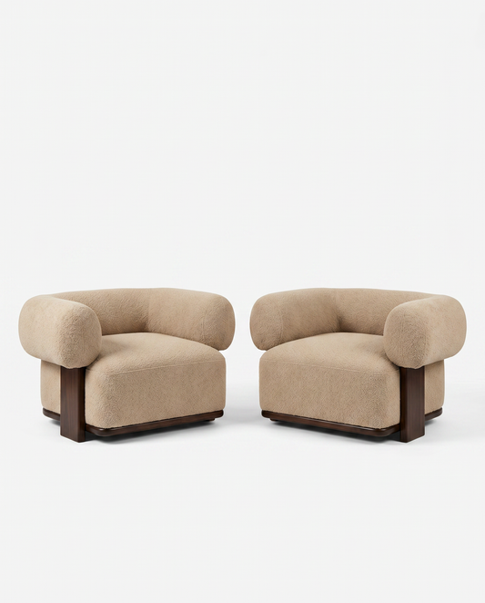 Luna Accent Chairs in Taupe w/Black Wood 37W 31D 24.5H - PAIR