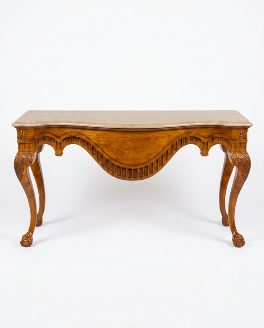 Maitland Smith Dutch Baroque Ornate Console w/Marble 67.5W 22D 35H