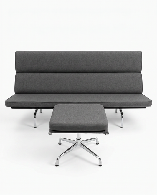 Mid-Century Eames Herman Miller Sofa w/Ottoman, C/A 72W X 31D X 35H