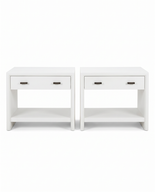 Mitchell Gold & Bob Williams Nightstand, Open Shelf, Single Drawer 34W 19D 27H - PAIR