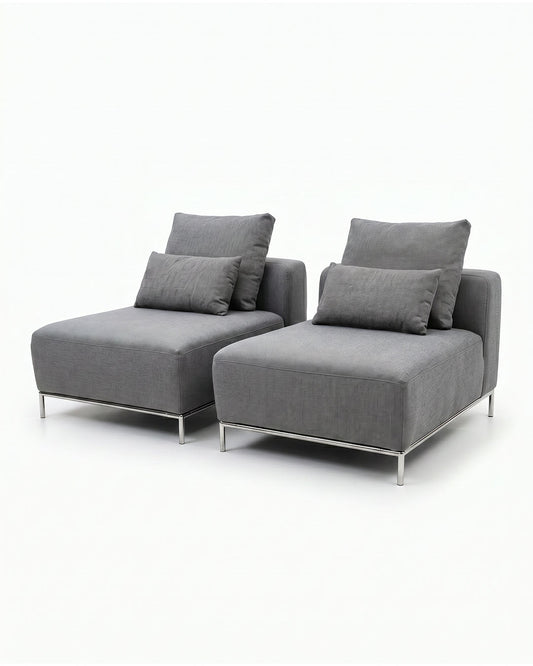 Modloft Cannes Indoor/Outdoor Armless Chairs 34W 42D 36.5H - PAIR