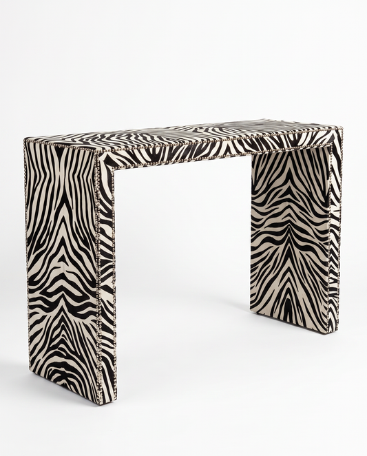 Mr. Brown Kew Mid-Century Console, Bold Zebra Print 50.5W 18.75D 34.5H