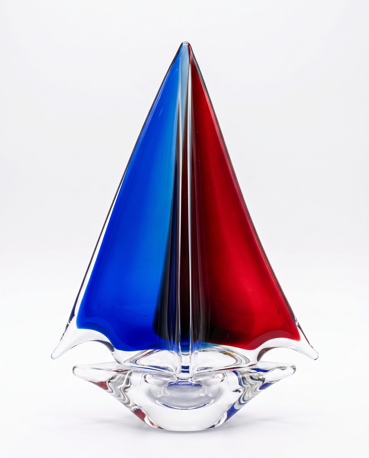 Murano Glass Sailboat, Blue & Red