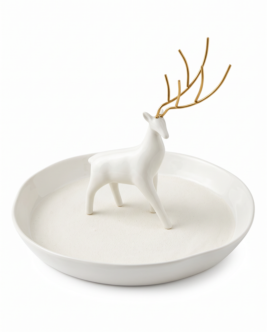 Norse Deer Serving Platter 14Dia 9.75H