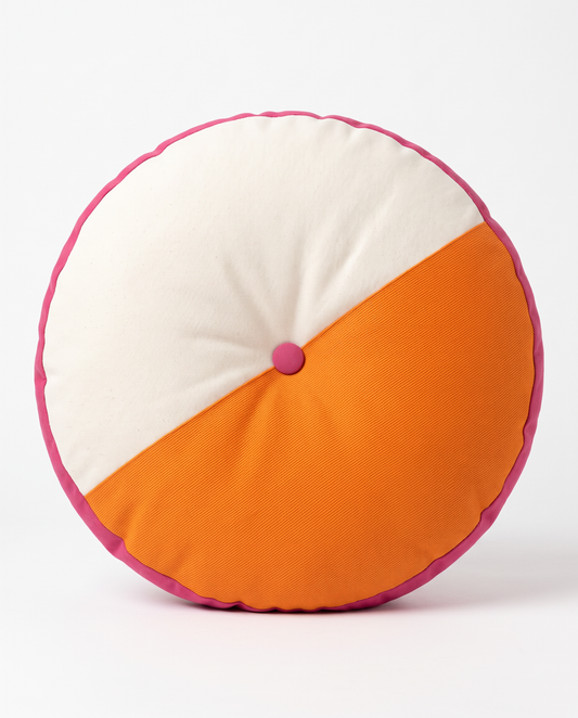 Oblique Studio Palm Springs Collection Accent Pillow, Pink/White/Orange 15.5Dia