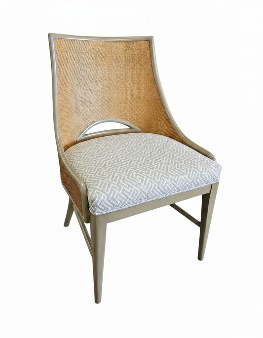 Palecek Avalon Coastal Chairs, Cerused Woven Cane 21.5W 23D 33.75H - SET OF 4