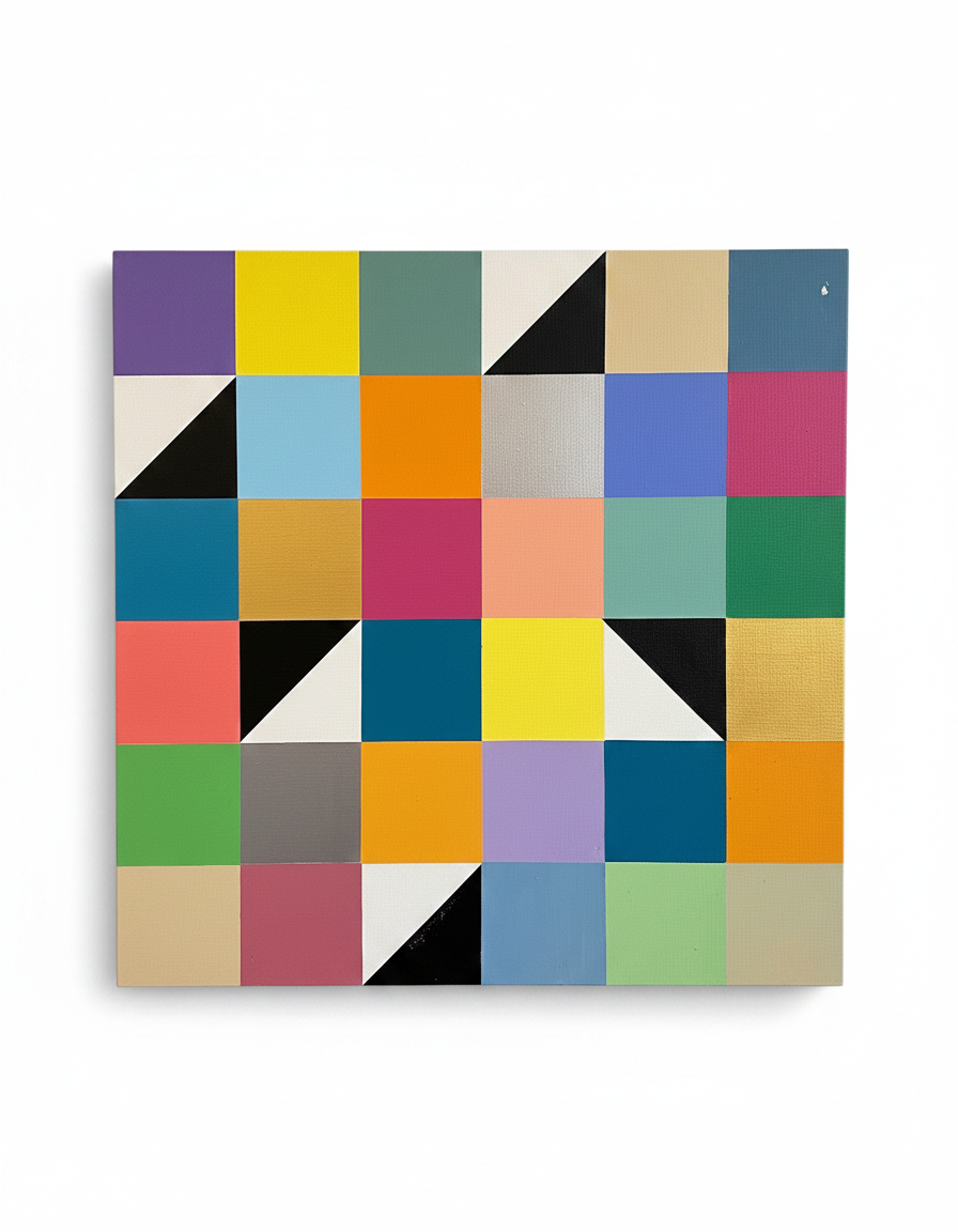 Pastel Prisms Acrylic on Board by Elizabeth Sutton Collection 24Sq