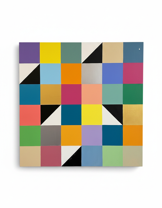 Pastel Prisms Acrylic on Board by Elizabeth Sutton Collection 24Sq