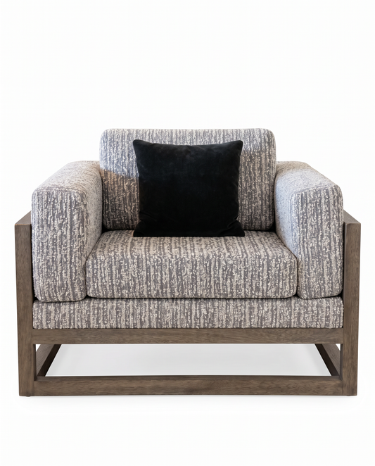 Patio Wood Frame Lounge Chairs 45W 39.5D 33H - AS IS