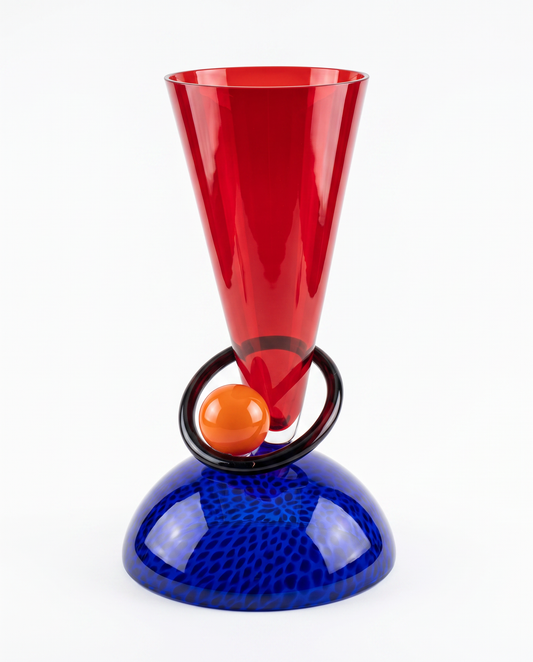 Post-Modern Memphis Ettore Sottsass, Murano Blown Glass Sculpture 21.25H