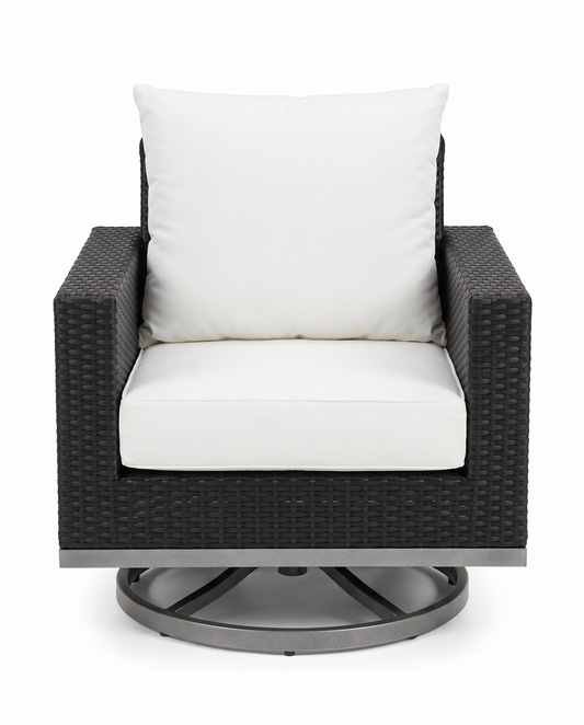RST Brands Milea Sunbrella Woven Swivel Rocker Patio Lounge Chair 31.5 x 32 x 32"H