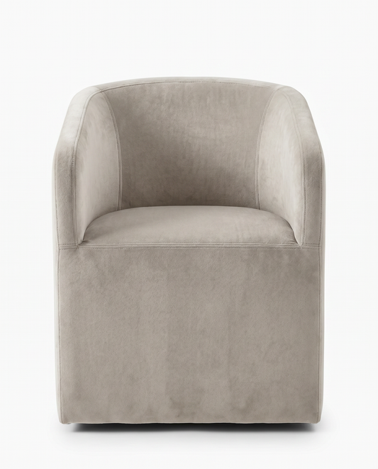 Restoration Hardware Light Grey Upholstered Chairs on Casters 24W 24D 31.25H - SET OF 6