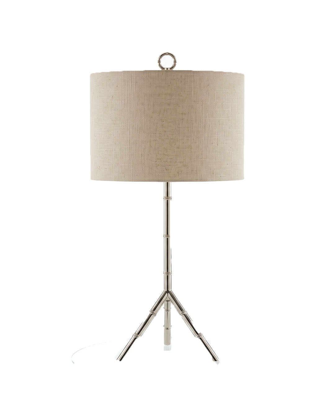 Robert Abbey Meurice Table Lamp, Silver Bamboo-Inspired Base, Drum Shade