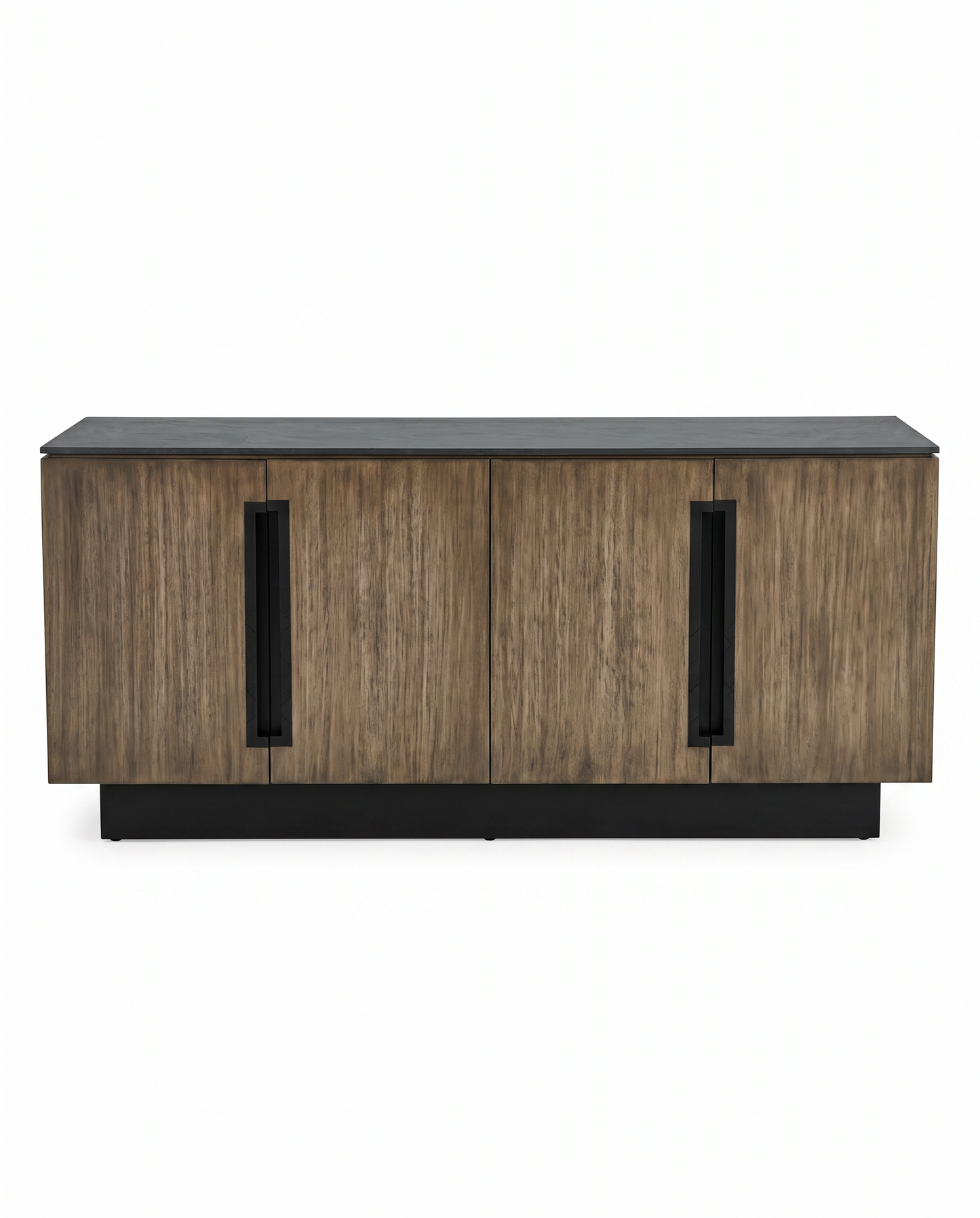 Robert James Collection Wooden Sideboard, Black Horizontal Recessed Handles, Dark Frame 78W 22D 36H