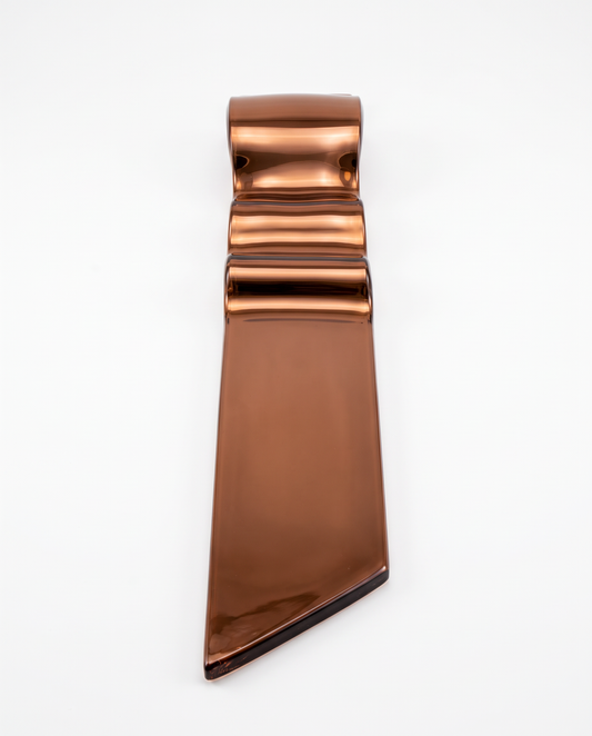 Signed Christina Duarte Tabletop Copper Wavy Art Glass Ribbon 31"