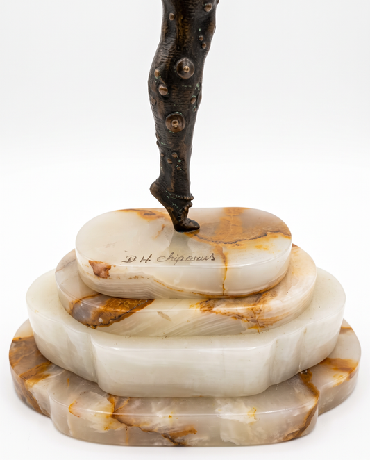 Signed D.H. Chiparus Ivory & Patinated Bronze Dancer 18H