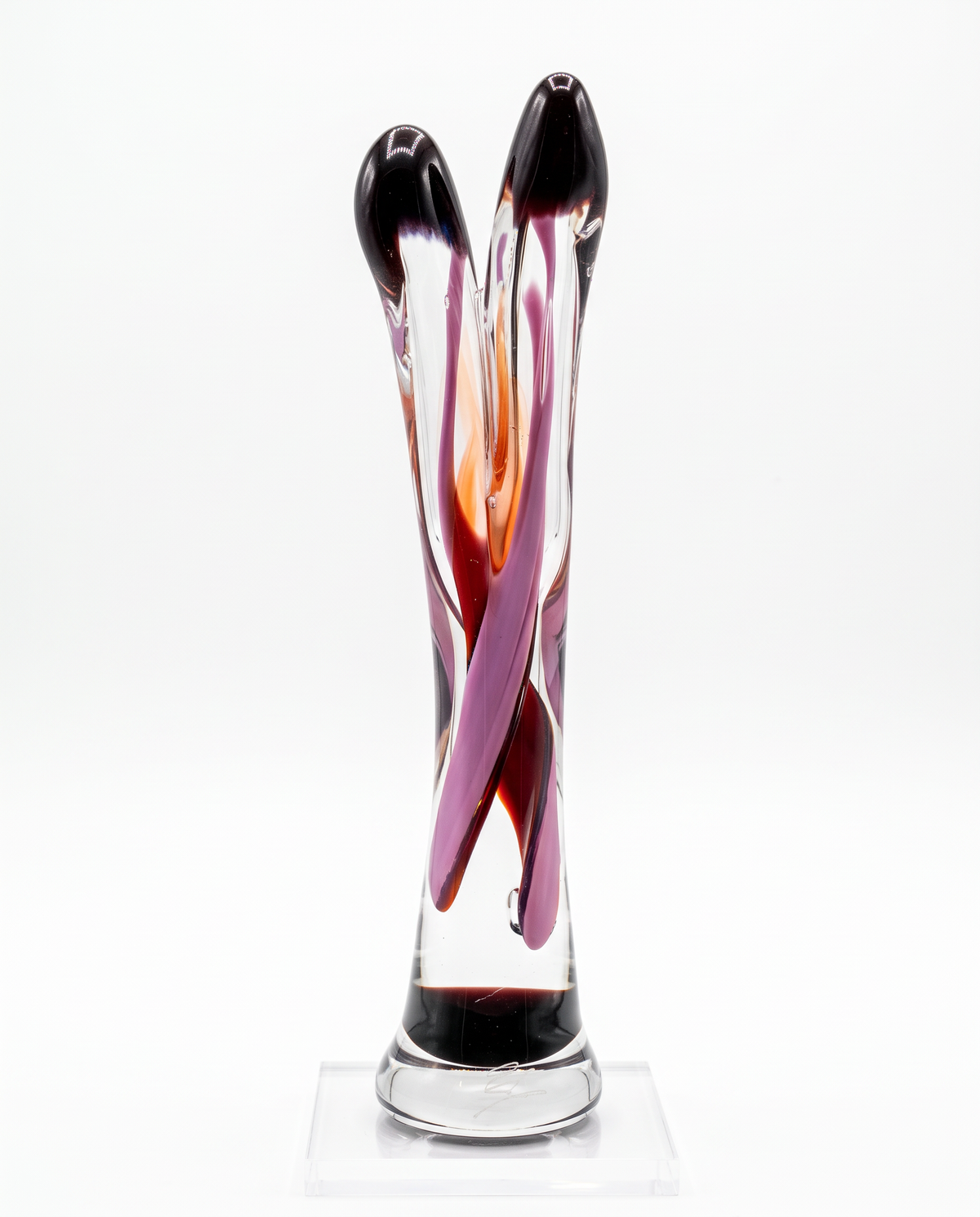 Signed Giovanni for Murano Style Stretch Art Glass Sculpture 14.5H