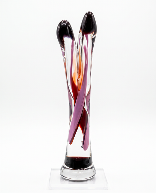 Signed Giovanni for Murano Style Stretch Art Glass Sculpture 14.5H