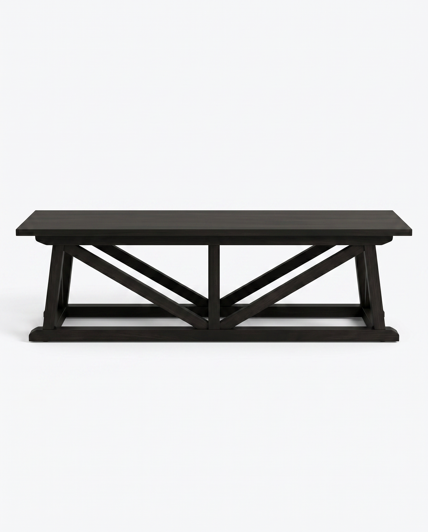 Sutton Wood Bench, Hand Rubbed Black 63.5W 17.5D 18H