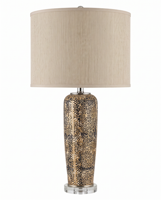 Textured, Mottled Reptile-Skin Ceramic Table Lamps 33.5H - PAIR