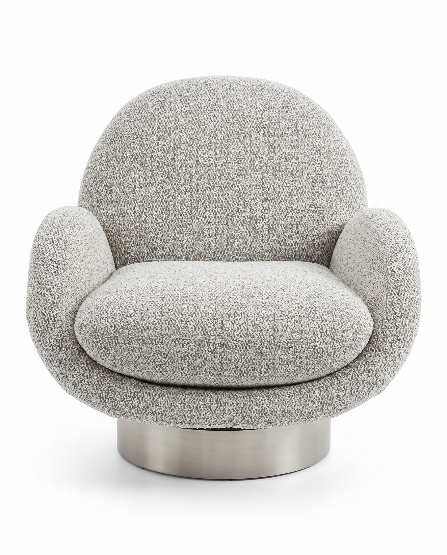 Thayer Coggin Urban Swivel Chair, Light Grey Textured Fabric 34W34D 34H