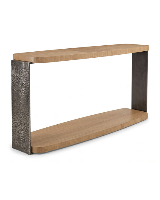 Theodore Alexander Wood, Hammered Metal Open Console 70.5W 16D