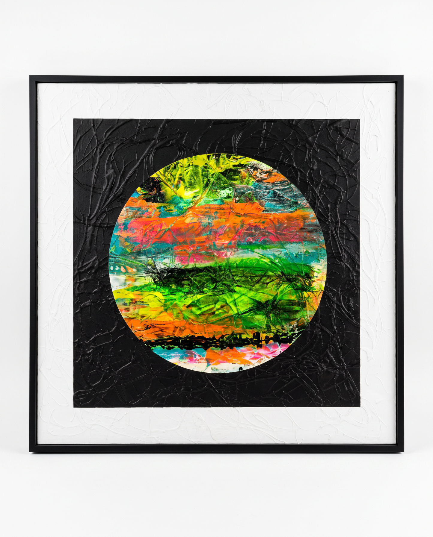 "Through The Lense" Signed Framed Abstract 41.25"Sq