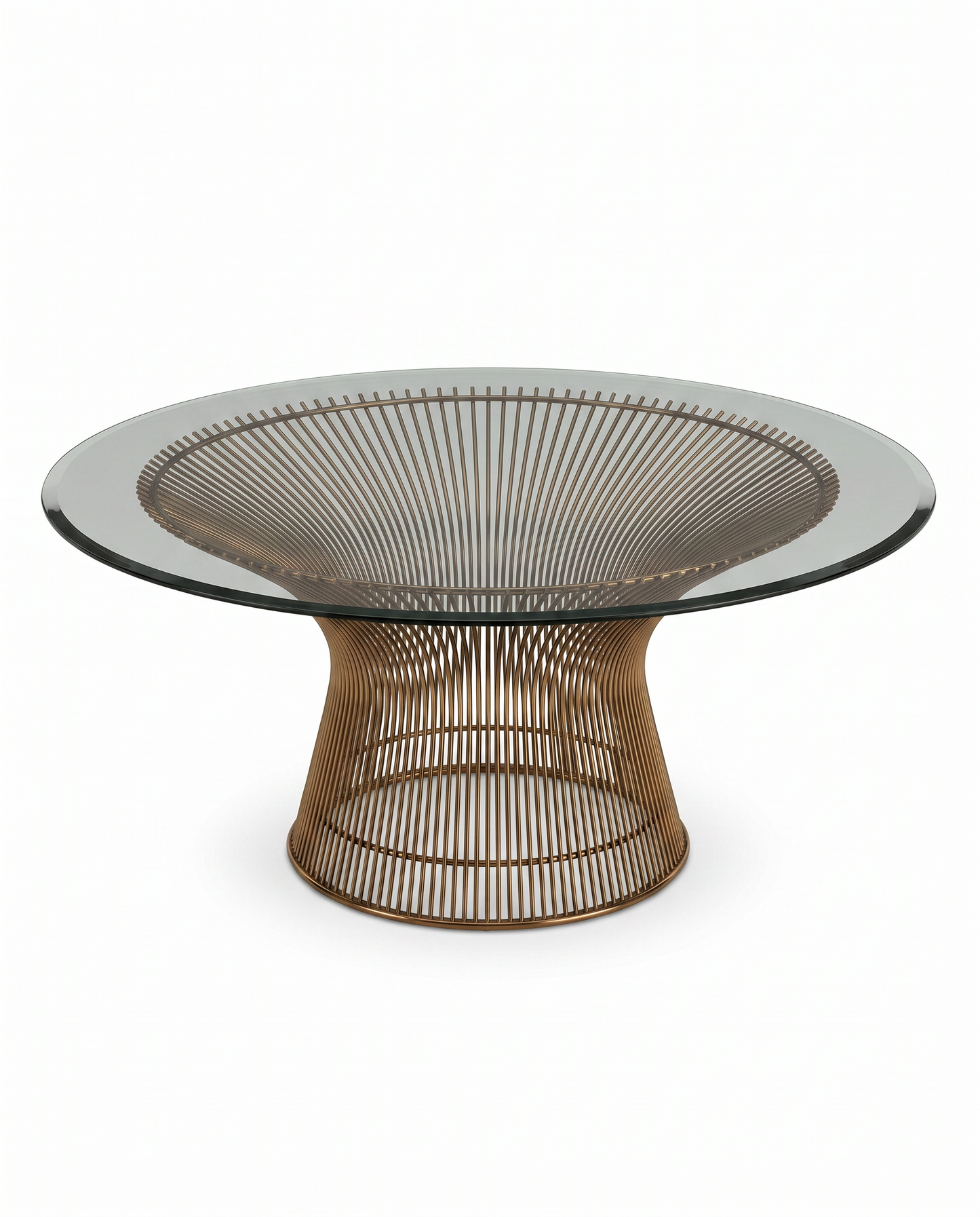 Warren Platner for Knoll Glass & Steel Wire Coffee Table 36"Dia x 15"H