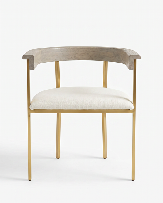 William Sonoma Tulip Dining Armchairs, Crvd Hrdwd Backrest 24W 20.5D 27.5H - SET OF 4