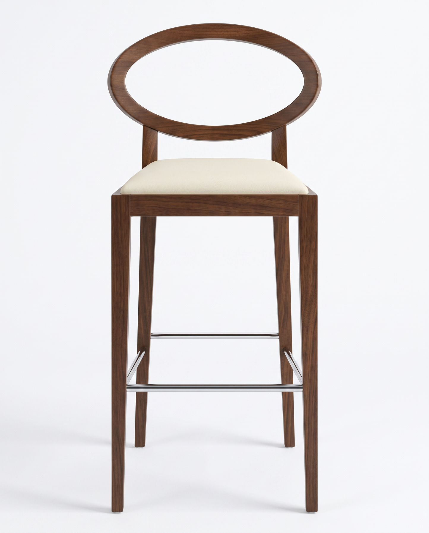Zuo Regents Bar Chairs Walnut Finish Frame, Oval Backrest 18.25W 17D 42.5H - SET OF 4